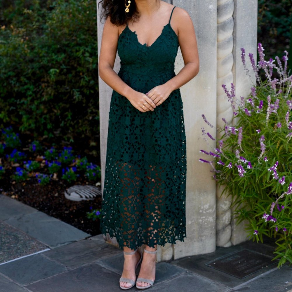 Lace A-Line Midi Dress